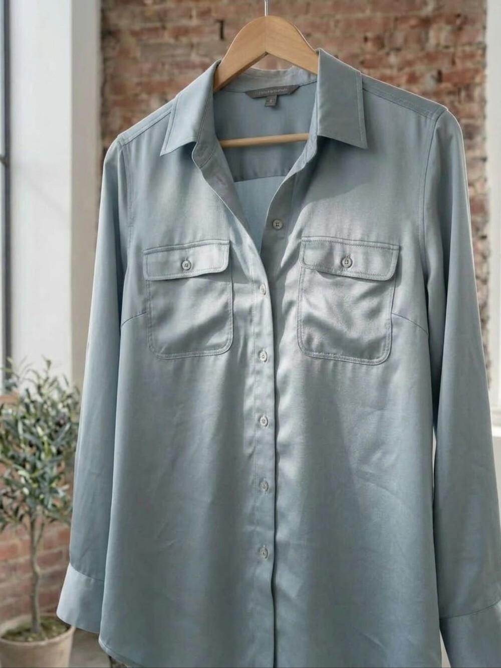 Lauren Ralph Lauren Pale Blue Long-Sleeve Button-Down Shirt
